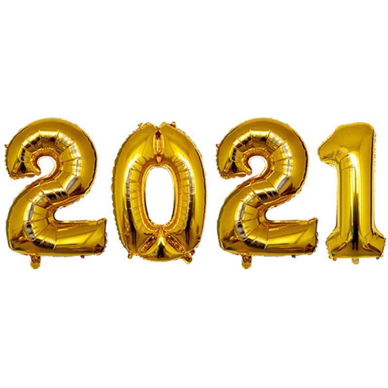 4 sztuk/partia 16inch 32inch 2021 liczba balony foliowe Rainbow rysunek balon nowy rok 2021 nowy rok dekoracje świąteczne dekoracje