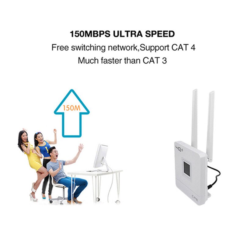 YIZLOAO 4G Wifi enrutador Wlan señal 150Mbps Mobile Hotspot Mini Modem Wifi 3g 4g antena con ranura para tarjeta sim