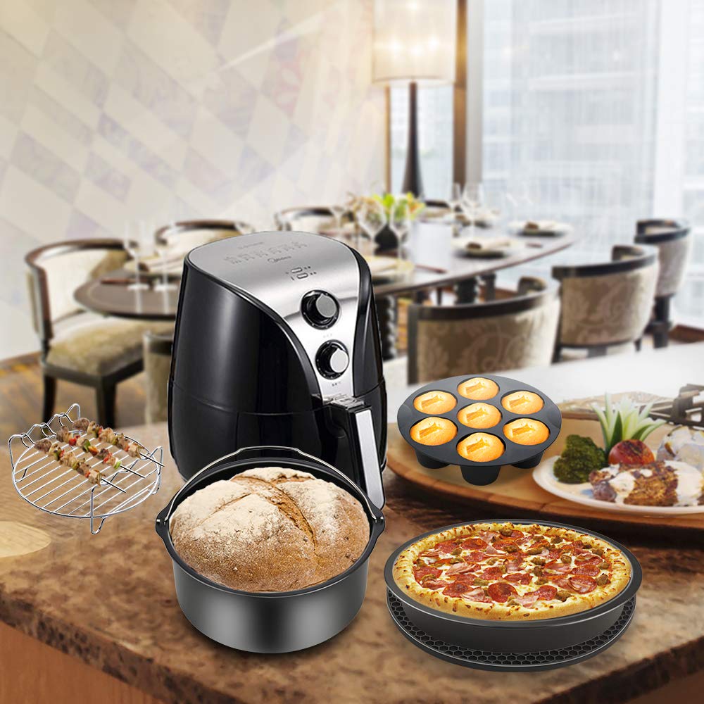 12 st air fryer tillbehör passar alla 3.2qt - 5.8qt power fritös pizza tallrik grill gryta kök matlagningsverktyg för fest