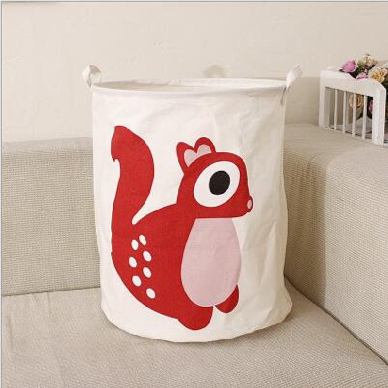 Large animal laundry basket toy storage picnic basket box cotton wash clothes box baby organizer
