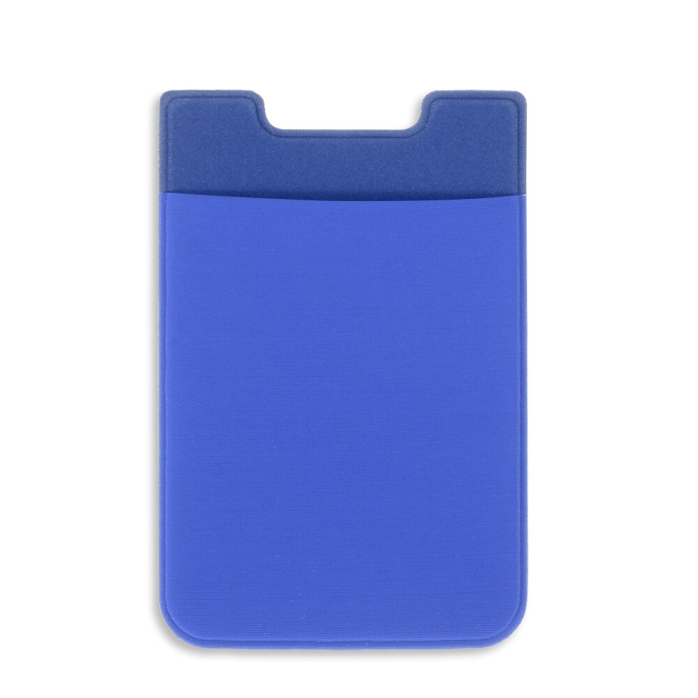 1PC Elastic Mobile Phone Wallet Case Stick On Credit ID Card Holder Pocket Self-Adhesive Sticker Card Sleeves: Blue