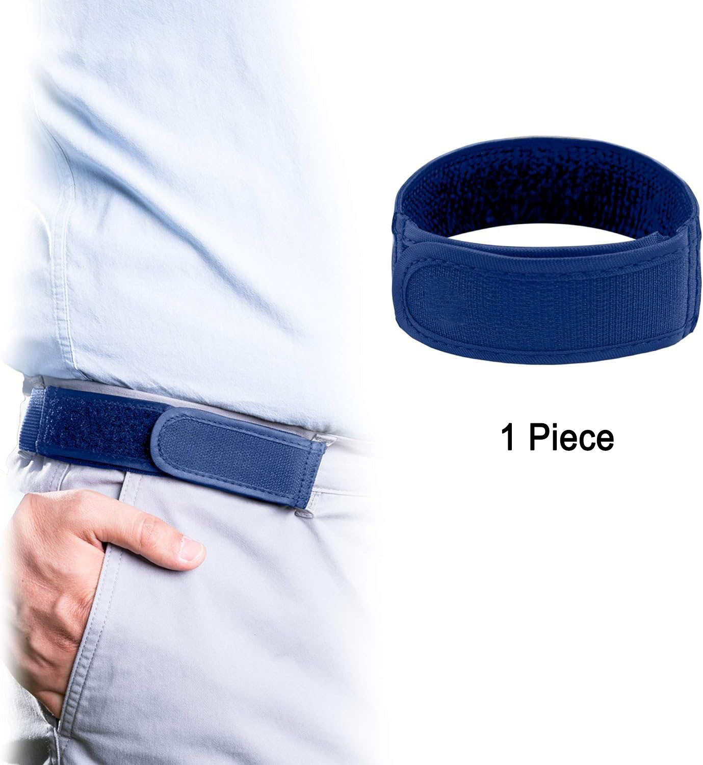 Ultrazachte elastische riemen zonder gesp Mode Comfortabele stijlvolle riemlus Gespvrije riem Unisex Gespvrije heupriemen Heren: Blauw / 70 cm