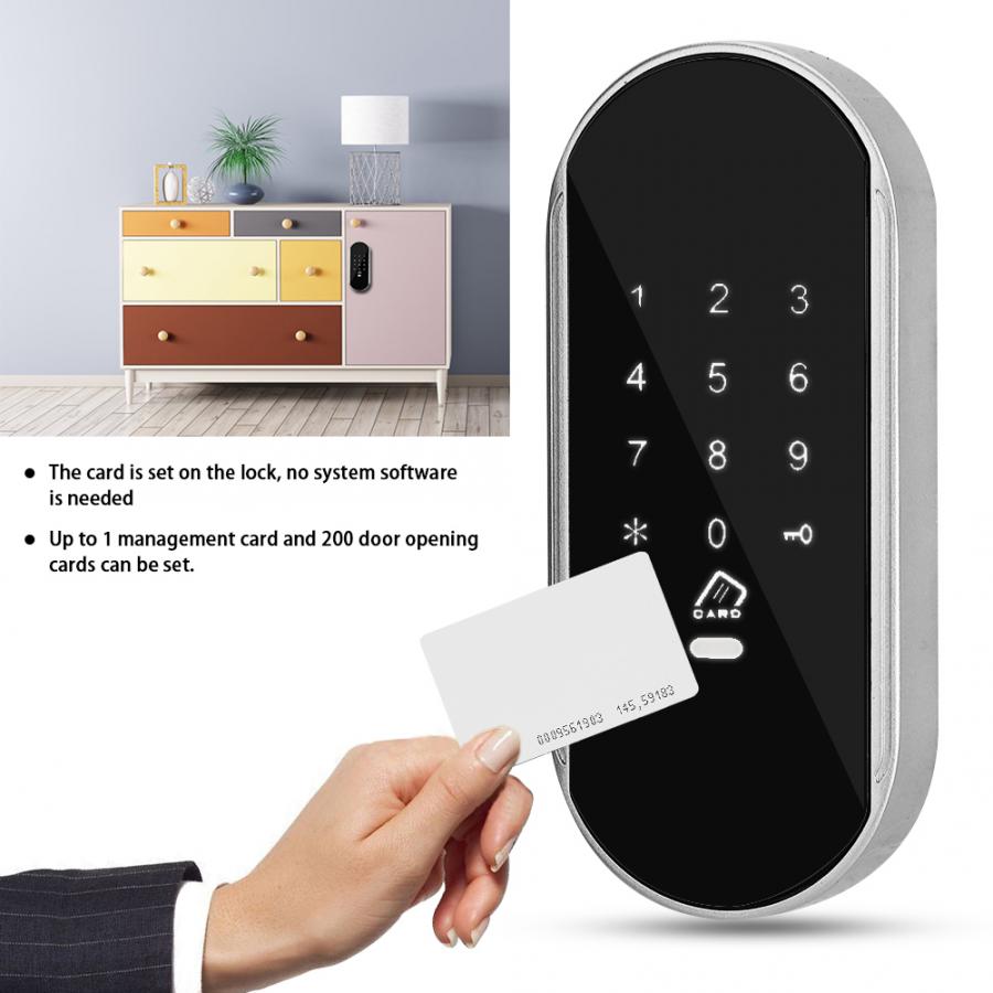 Touch Keypad Lock Induction ID Card Cabinet Cupboard Coded Locker Security access control