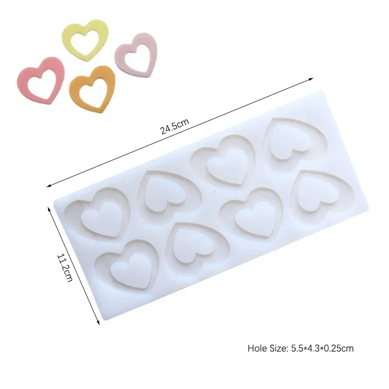 Stampo in silicone a forma di cuore per teglia da forno Pasticceria caramella sbarra Stampo per cioccolato Regalo di nozze fai da te Stampi in resina epossidica Fornitura da cucina: marrone