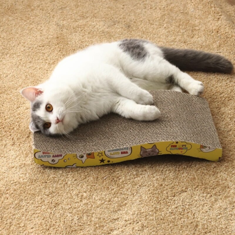 Kissan raapimislauta suora/sauma/kaavin isoille kissoille, kaksipuolinen kestävä lemmikkikissan raapimisalusta, matto kissanmintulla, kynsienhoitolelu