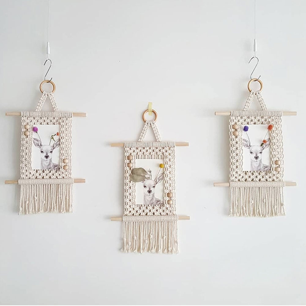 Bohemian Hand-Gebreide Lampenkap Macrame Opknoping Lamp Decoratie Woonkamer Bruiloft Decoratie Kwastje Lampenkap Tapestry