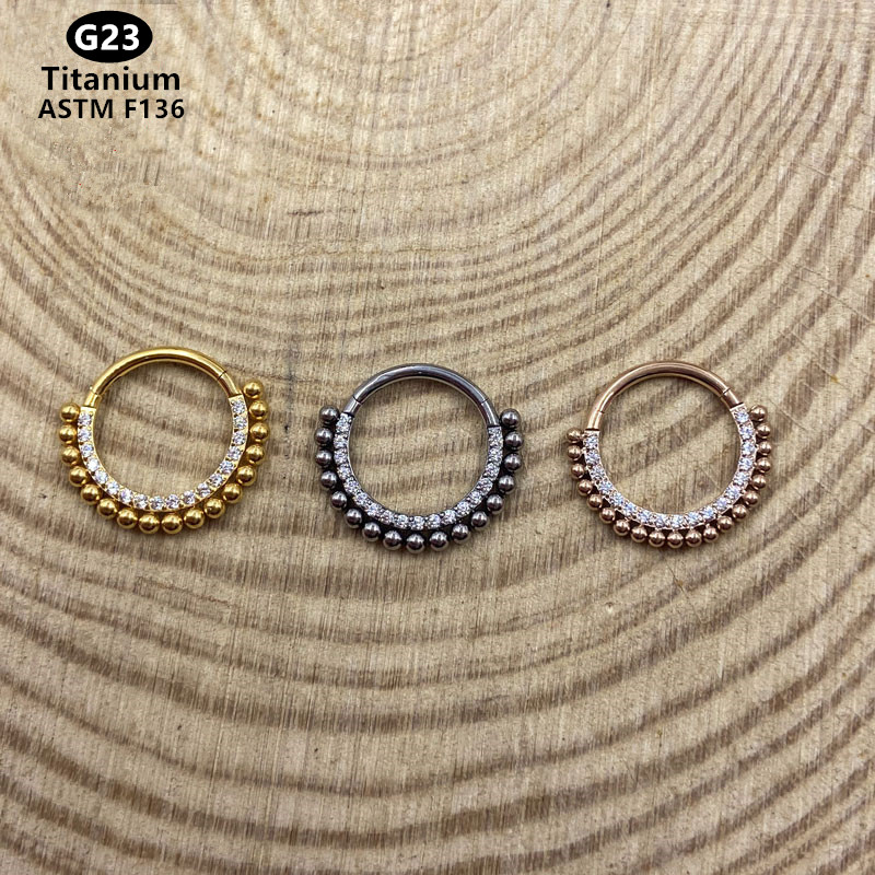 G23 titanio Color oro anillos de nariz aro nariz Piercing tabique Clicker 16G cartílago del trago hélice Piercing joyería pendientes de oreja