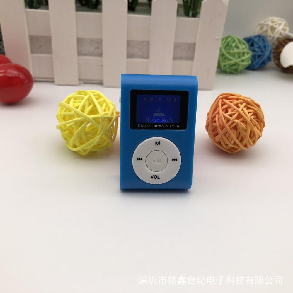 Tamanho pequeno portátil mp3 player mini tela lcd mp3 player leitor de música suporte 32gb tf cartão melhor presente fm rádio bateria de lítio ~: Azul