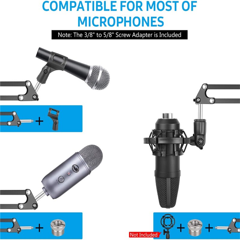 Supporto per braccio A forbice per microfono supporto Bm800 supporto per microfono A treppiede F2 con staffa A sbalzo Spider supporto universale antiurto