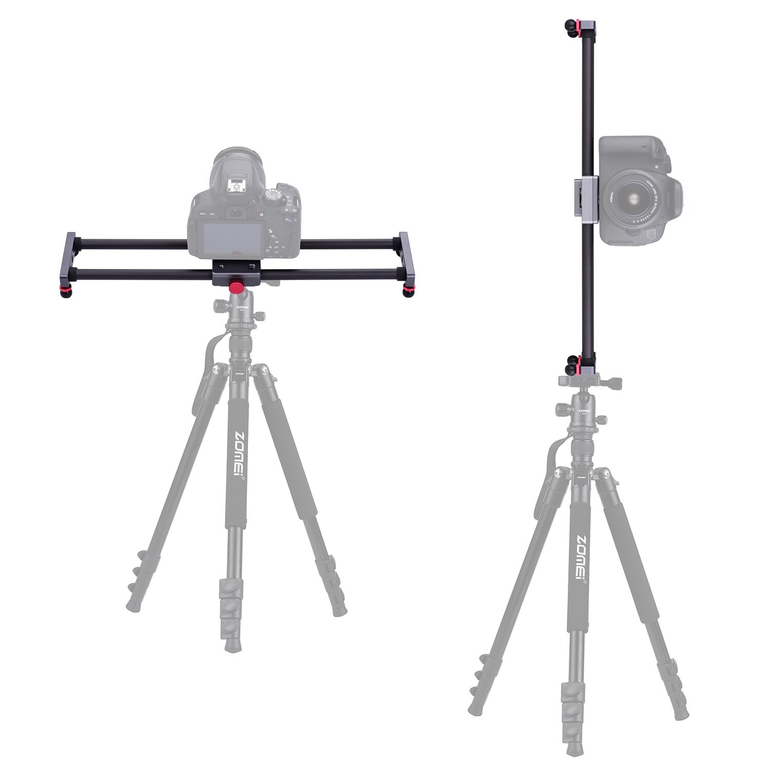 Curseur de caméra de photographie Dolly en Fiber de carbone, Rail de stabilisateur vidéo 40cm/15.7 pouces Compatible avec appareil photo DSLR Nikon Canon Sony