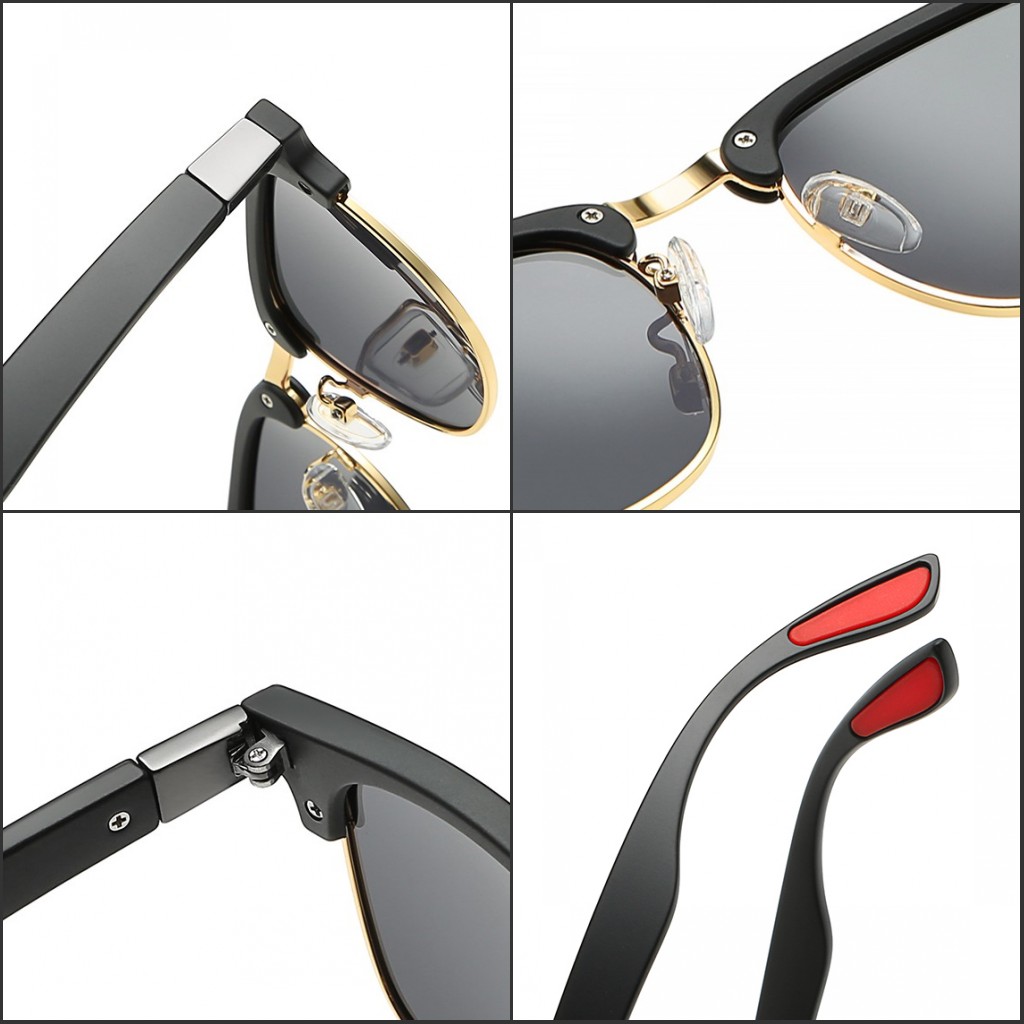 Gafas de sol polarizadas Semi-montura para mujer gafas de sol UV400 de de de lujo para hombre y mujer
