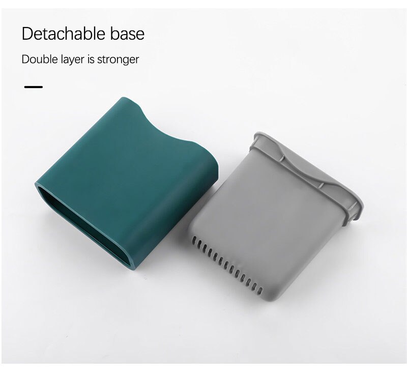 Floor Brush Silicone Toilet Brush With Toilet Brush Holder Wall-Mounted Cleaning Toilet Brush Flat Head Flexible Soft Brush Set