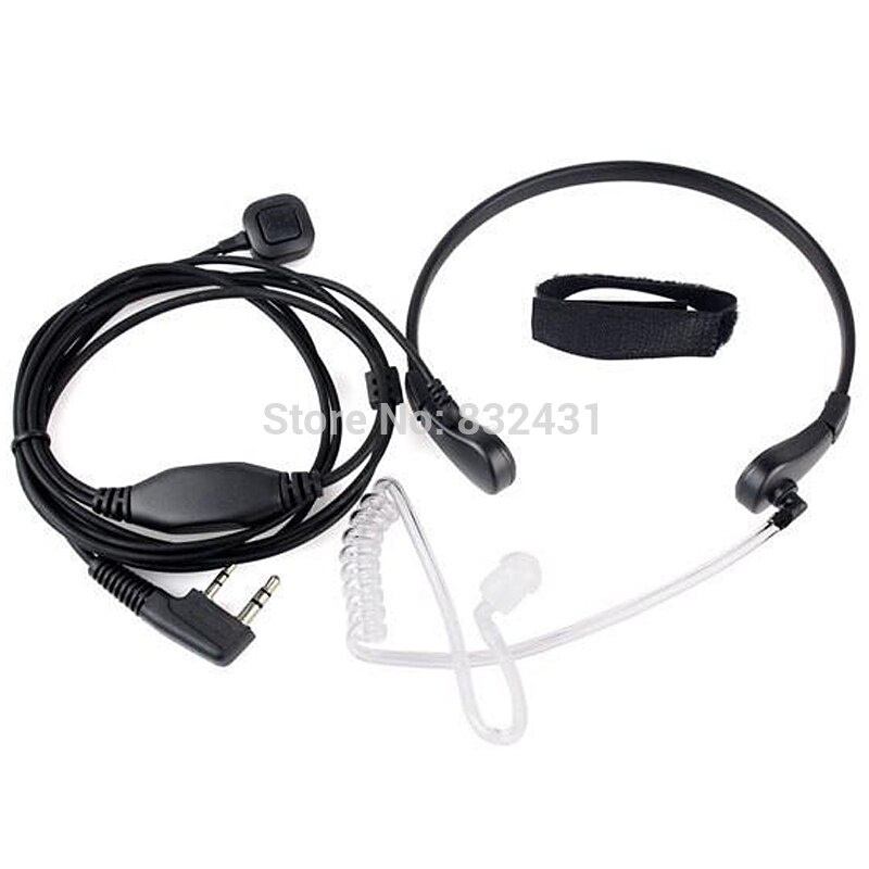 Anti-geluid Handsfree Vinger PTT Keel Controle Akoestische Buis Oortelefoon voor Baofeng Kenwood UV5R Walkie Talkie Accessoires