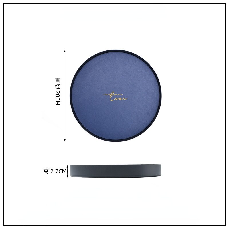 Morandi – plateau de rangement en métal et fer, bloc de cuir de couleur géométrique, conteneur de finition de stockage de produits cosmétiques divers nordiques: Blue M