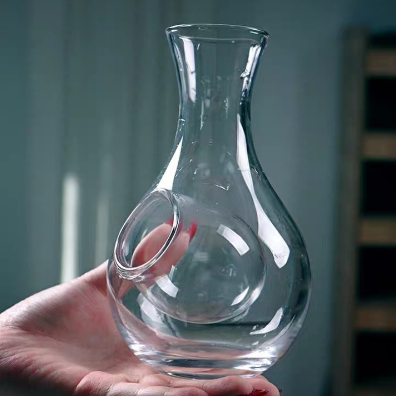 Creatieve Japanse Stijl Glas Wijn Fles Duim Gat Sake Glas Ijs Kruik Hamster Nest Cooling Kamer Wijn Pourers Karaf Set