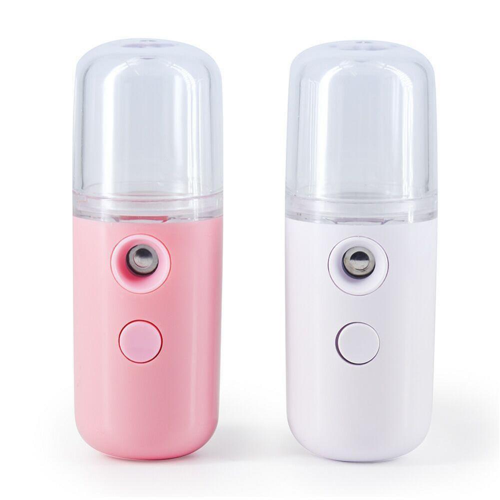 Bärbar liten luftfuktare usb uppladdningsbar 30ml handhållen vattenmätare ultraljud laddningsdiffusor mini mjölkolja ångad ansikte
