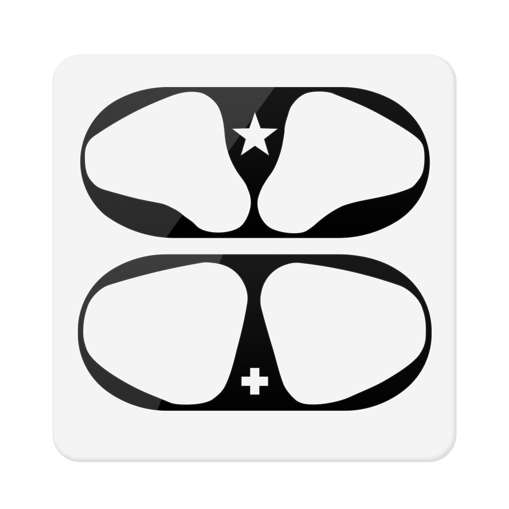 Etiqueta protectora de polvo de Metal para Airpods 2 1 pegatina protectora de piel para auriculares Airpods de Apple: Black-04