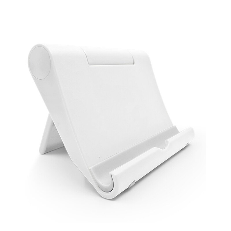 7 Colors Mobile Phone Desk Stand Foldable Phone Holder Tripod Plastic Adjustable Universal Phone Table Holder Stand Non-slip: White