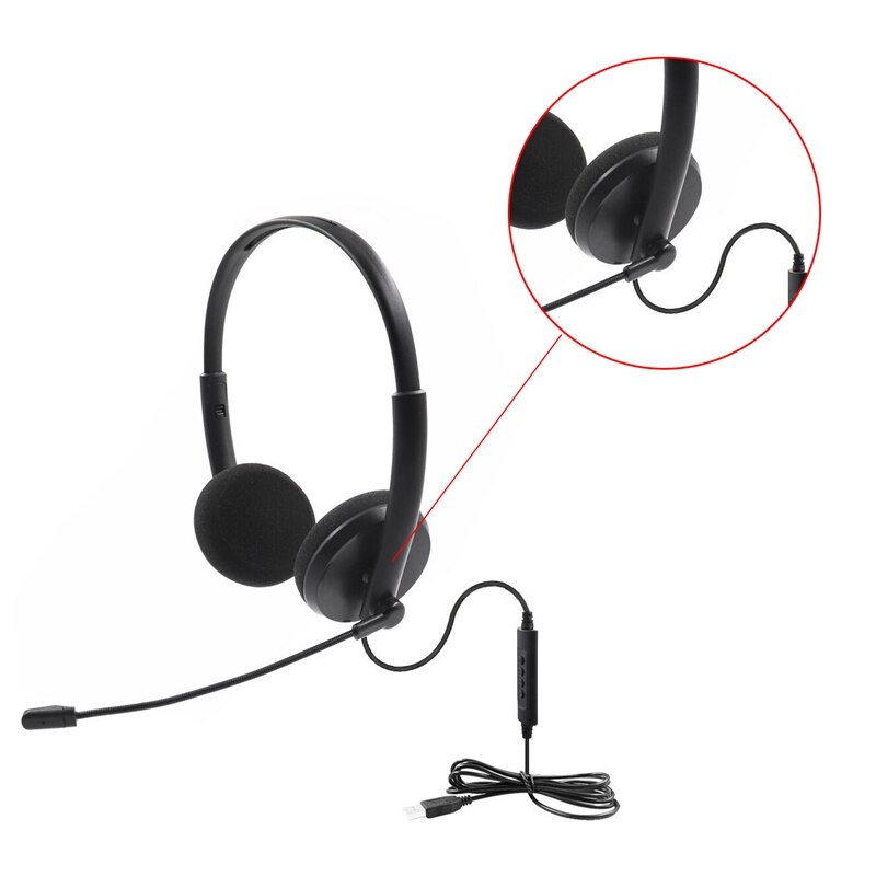 Usb Callcenter Headset Met Noise Cancelling Microfoon Voor Pc Home Office Telefoon Klantenservice Plug En Play