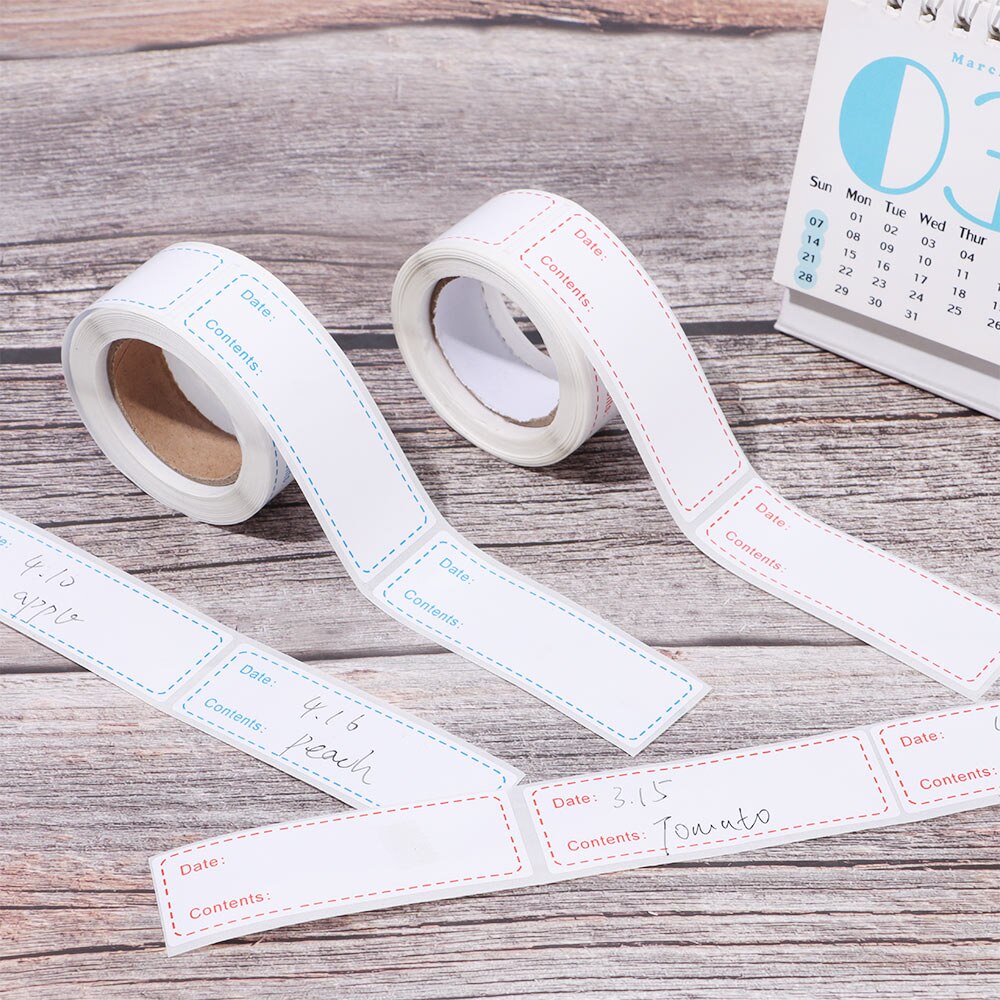 125Labels/Roll Self Adhesive Food Storage Label Kitchen Refrigerator Bottle Mark Label Removable Waterproof Container Stickers