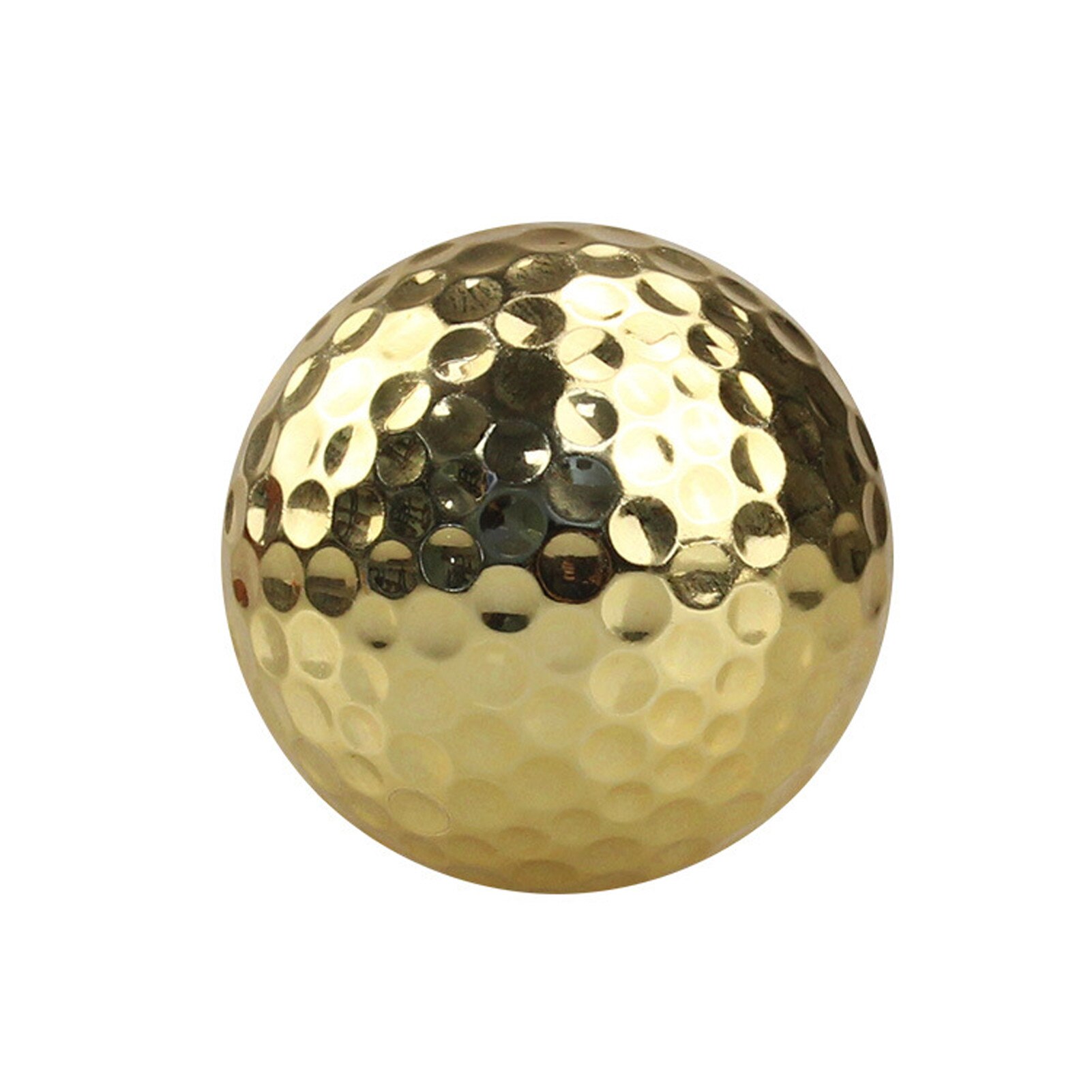 Pelota de Golf chapada en oro, accesorio de ayuda de entrenamiento para golfista