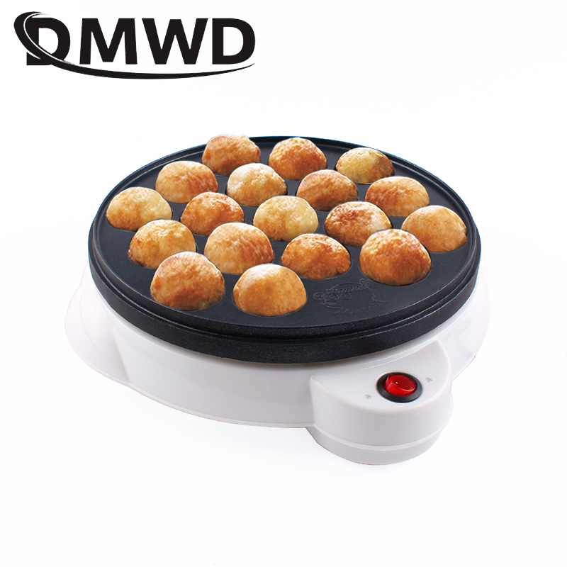 Elektrisk takoyaki-blekksprutballbakemaskin maruko-maskin med 18 hull grillpanne frokostmatlagingsverktøy 110v 220v