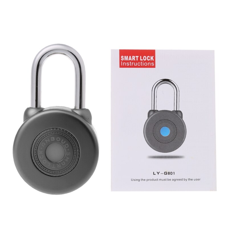 Wireless Control Smart Bluetooth Padlock Master Keys Types Lock with APP Control: Grey