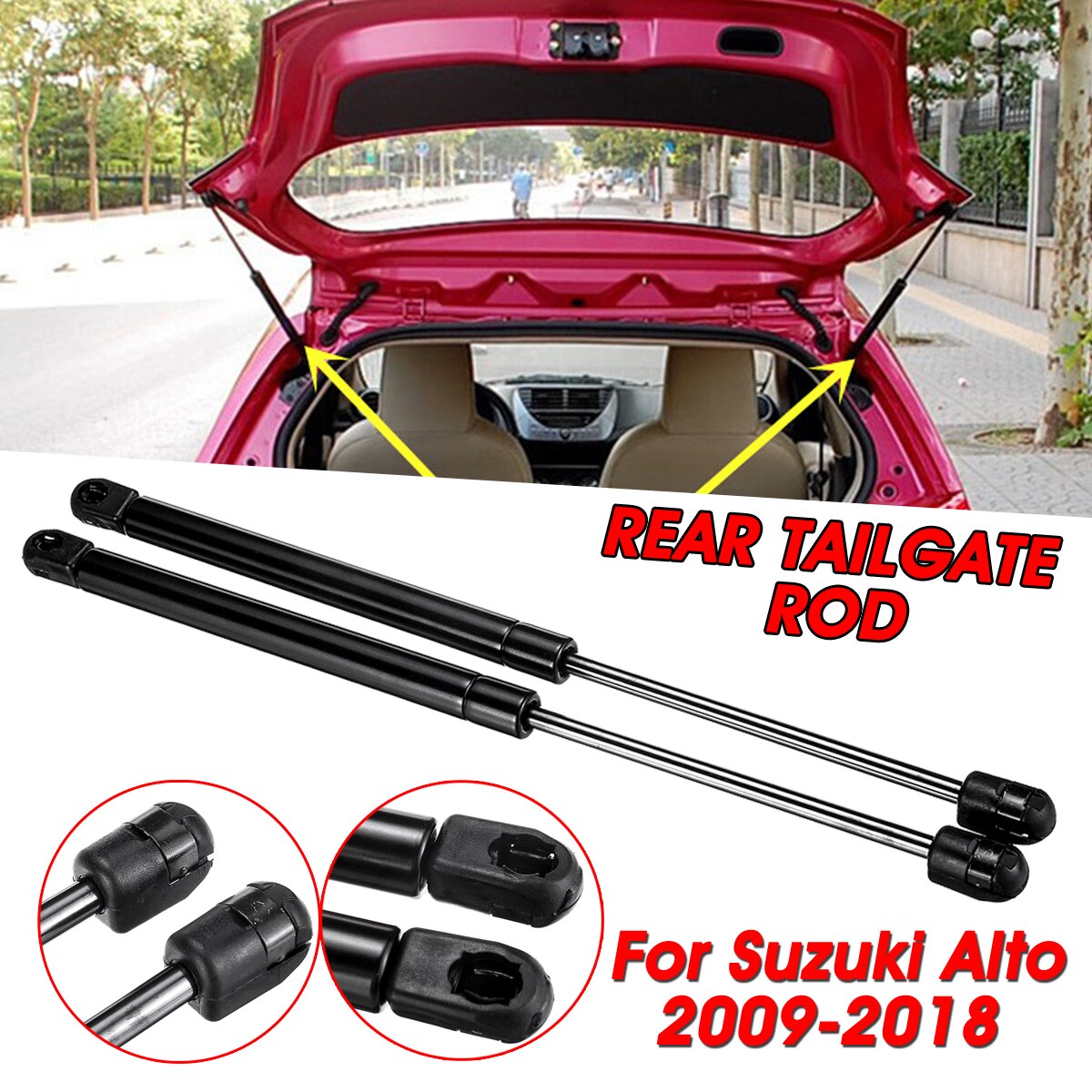 For Suzuki Alto 2Pcs Car Rear Trunk Tailgate Lift Support Gas Struts Gas Spring Set Support Rod Shock Struts Lifters