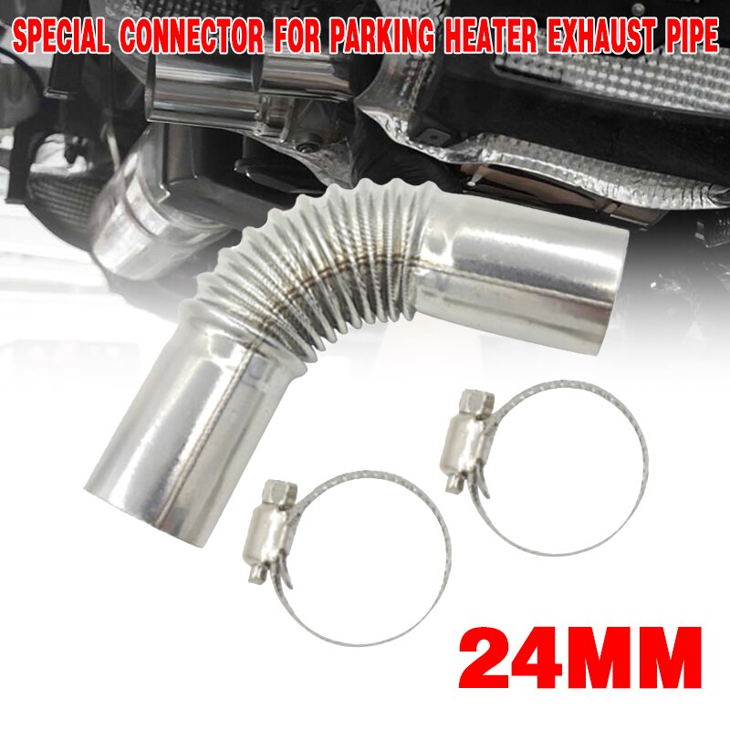 For Webasto Diesel Heater 24mm Elbow Pipe Air Diesel Parking Heater Exhaust Pipe Connector w/Clamps For Webasto Diesel Heater
