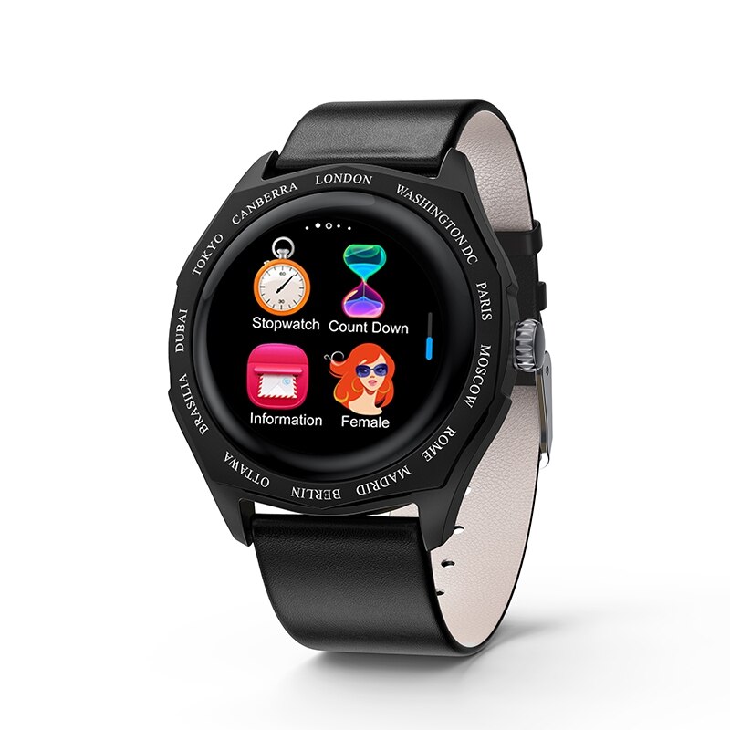 Slimme fitnessarmband, bloeddrukmeting, hartslagmeter, smartbandhorloge, volledig contactscherm, smartwatch voor dames: Zwart