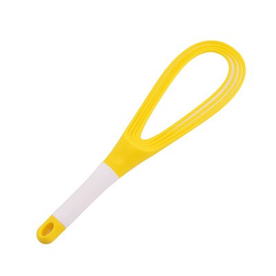 1 stk multifunksjon roterbar ballong og flatvisp eggevisper plast håndelte deigmikser eggemikser verktøy kjøkken gadget: Gul