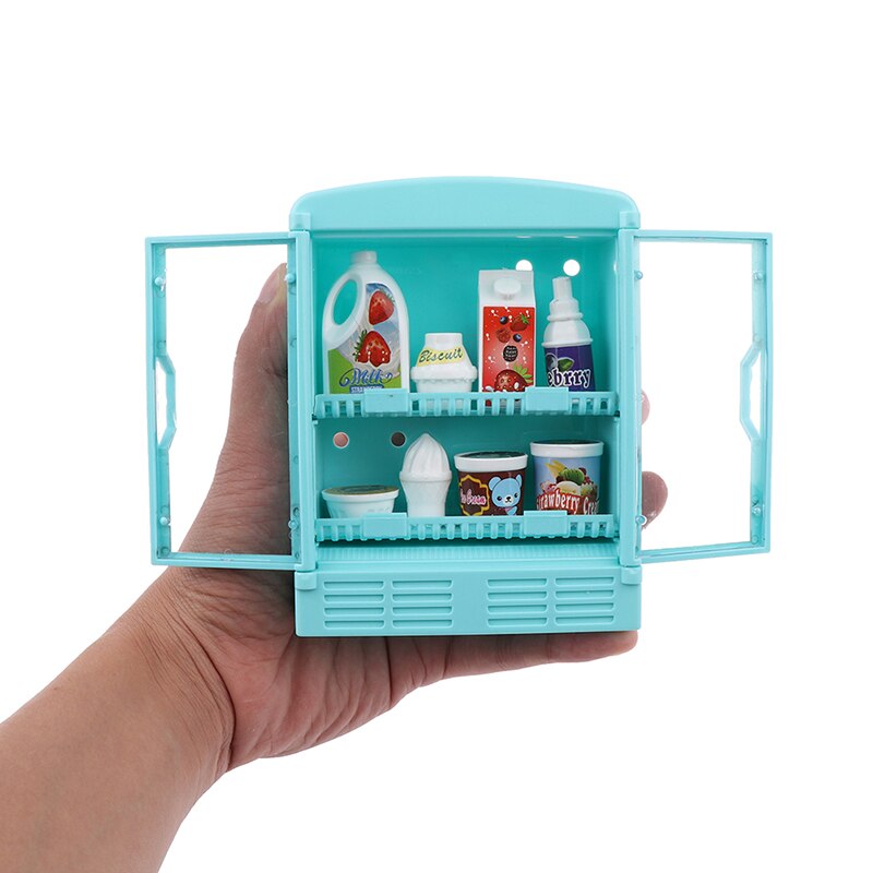 1PC Food Drinks Supermarket Store Refrigerator Pretend Play Doll Furniture Decoration Accessories Toys Mini Dollhouse Miniature