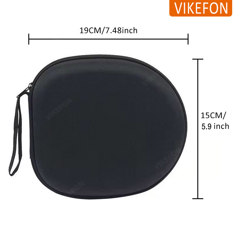 Estuche de transporte para auriculares Estuche para auriculares a prueba de golpes Capacidad Contenedor para auriculares de mano Suministros de viaje para empresa Negro
