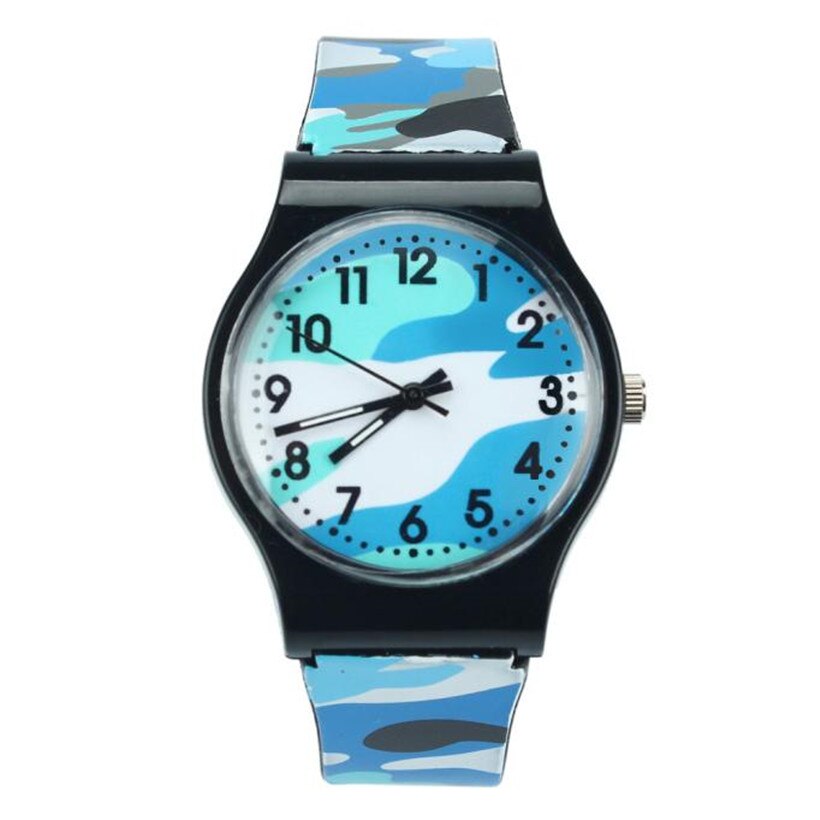 Kinderen Relogio Masculino Camouflage Horloge Quartz Horloges Voor Meisjes Jongen Voor Kinderen Saat: Blauw