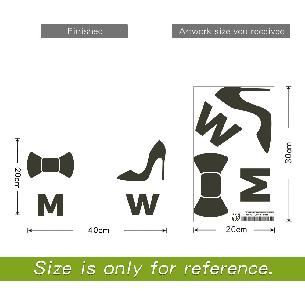 WC Toilet Entrance Sign Door Stickers For Public Place Home DecorCreative Pattern Wall Decals DIY Vinyl Mural Art Removable Glue: QT1712KJ