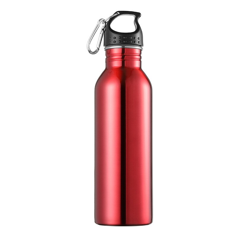 Botella de agua de 750ml para ciclismo y acampada, botella de agua deportiva de acero inoxidable para exteriores, taza de bebida deportiva de Metal portátil: B