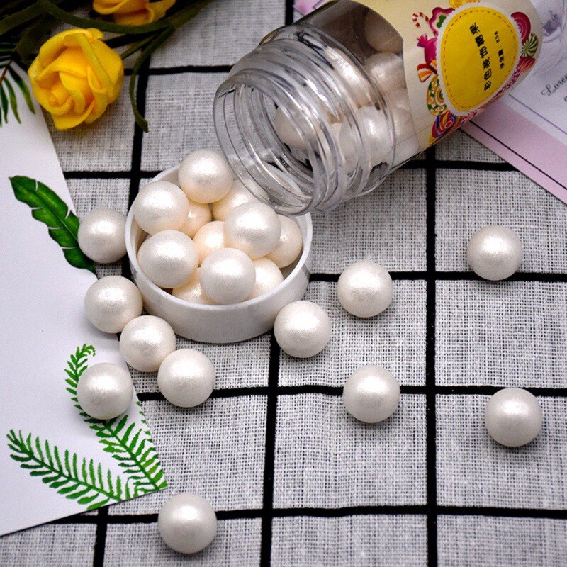 Perles comestibles en perles blanches | 85g, perle blanche, sucre perlé, bricolage gâteau glaces chocolat, artisanat décoration pâtisserie, fournitures décoratives 1