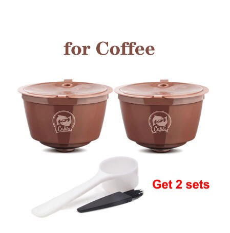 Reusable Coffee Capsule Nescafe Dolce Gusto Plastic Coffee Filter With Milk Foam Capsule Stainless Steel Dolci Gusto Aeroccino: 2 coffee Capsule