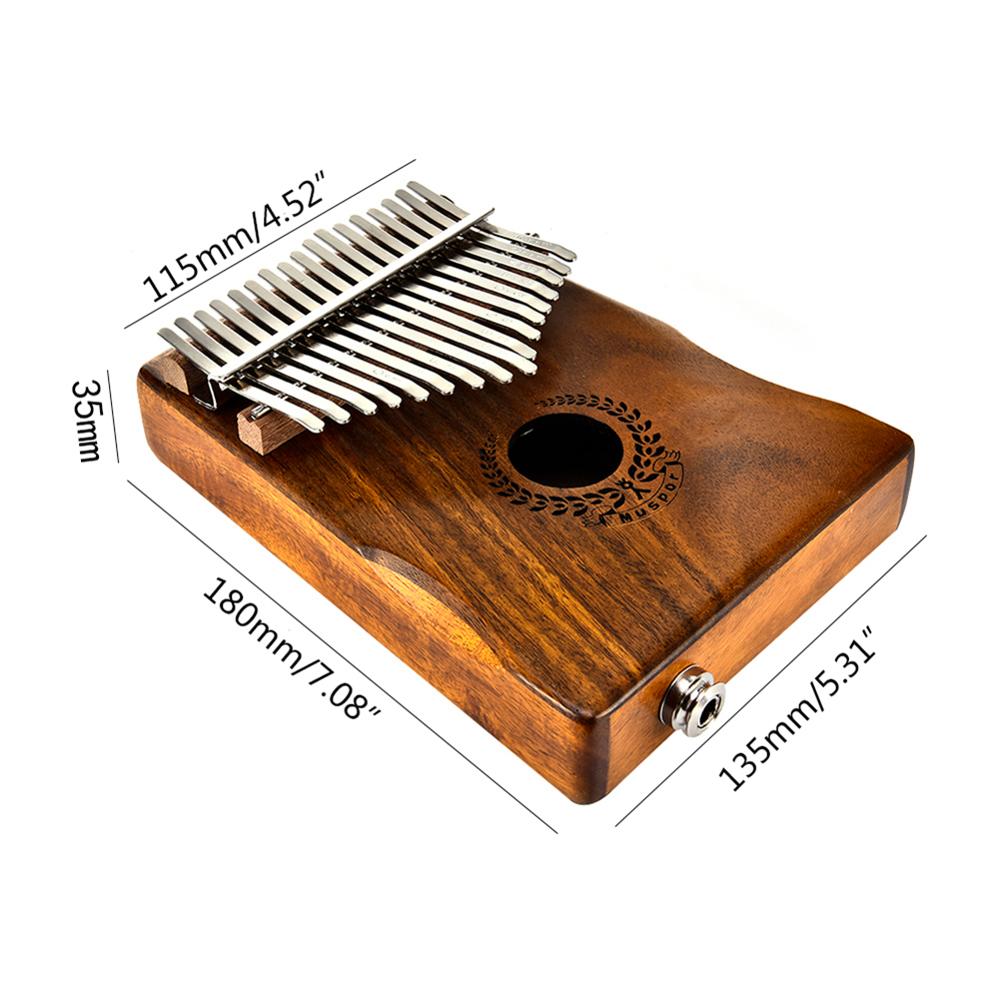 Yfashion 17 Keys Thumb Piano EQ kalimba Mbria Acacia Wood Link Speaker Electric Pickup For Beginner With Tuner Hammer Cable Bag