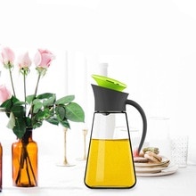 Glazen Olie Pot Cup Fles Automatische Openen En Sluiten Lek Controle Olie Opbergdoos Keuken Benodigdheden Voor Sojasaus Kruiden