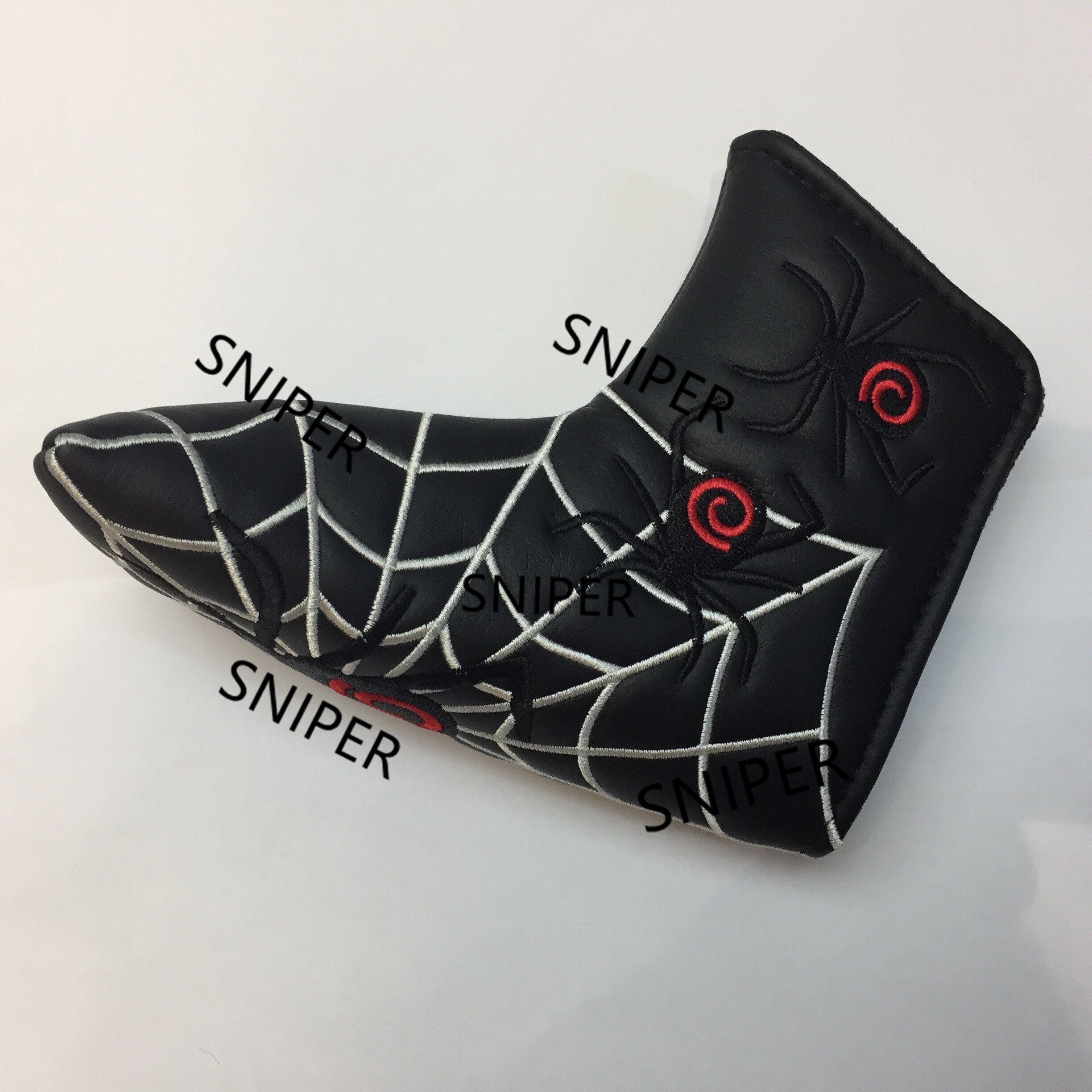 Nuovo ricamo Spider Golf Putter Cover con copricapo Web argento per Blade Golf Putte Head Cover 3 colori