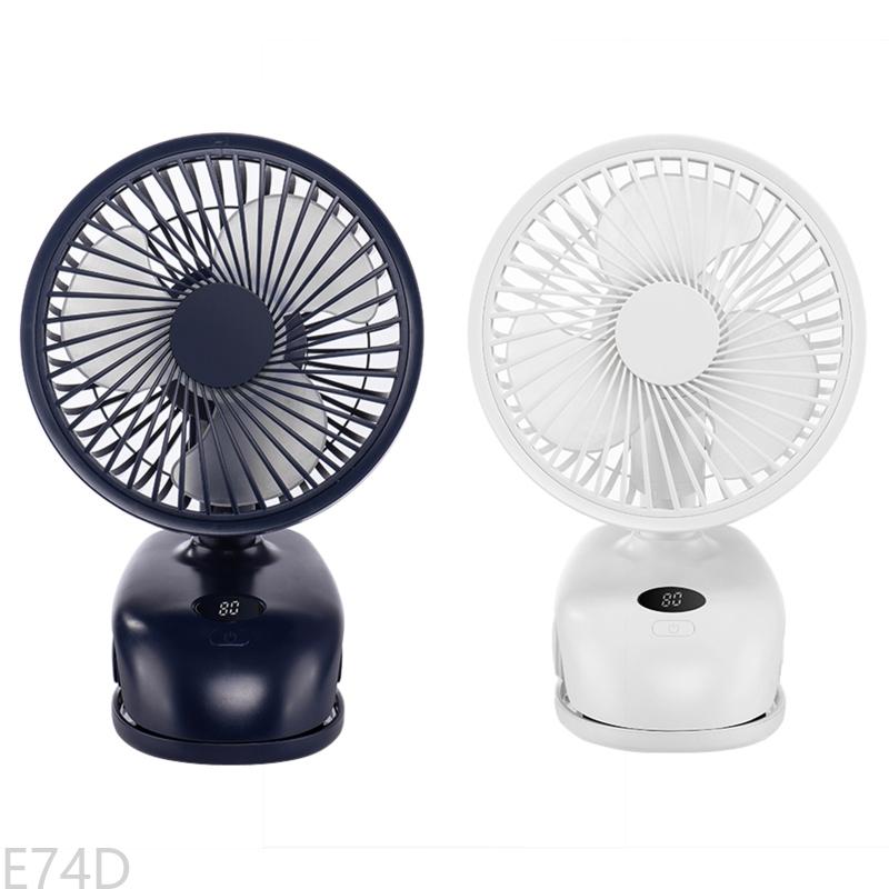 E74D Clipe no ventilador 4 velocidades ventilador pequeno com um forte fluxo ar livre Fan 3600mAh USB