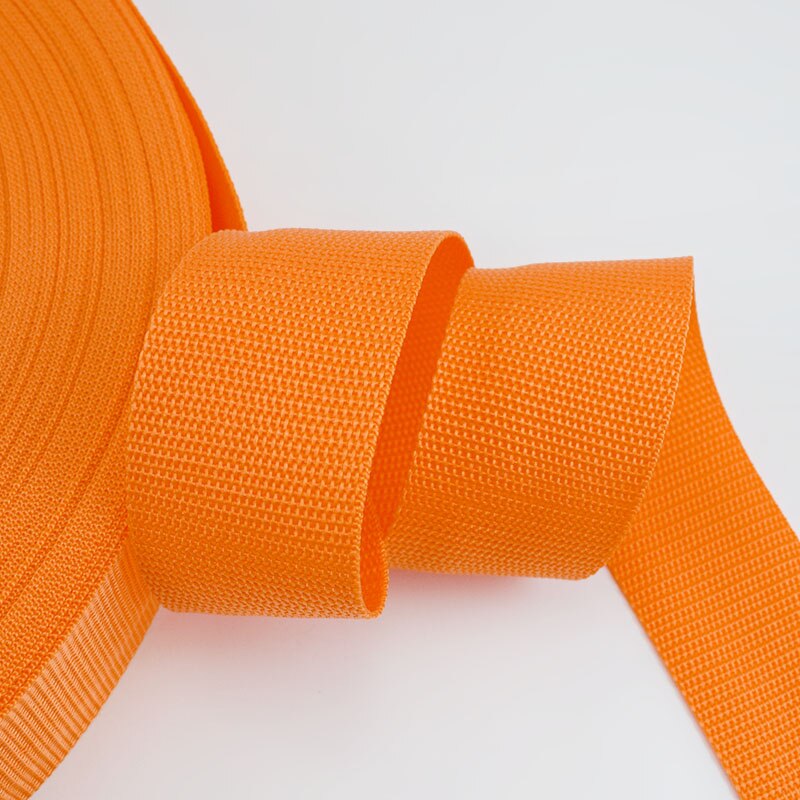 Meetee 5M 50Mm Polyester Nylon Pp Singels Lint Voor Strapping Gevlochten Tas Band Tape Kledingstuk Schoenen Singels Outdoor band RD206: Orange