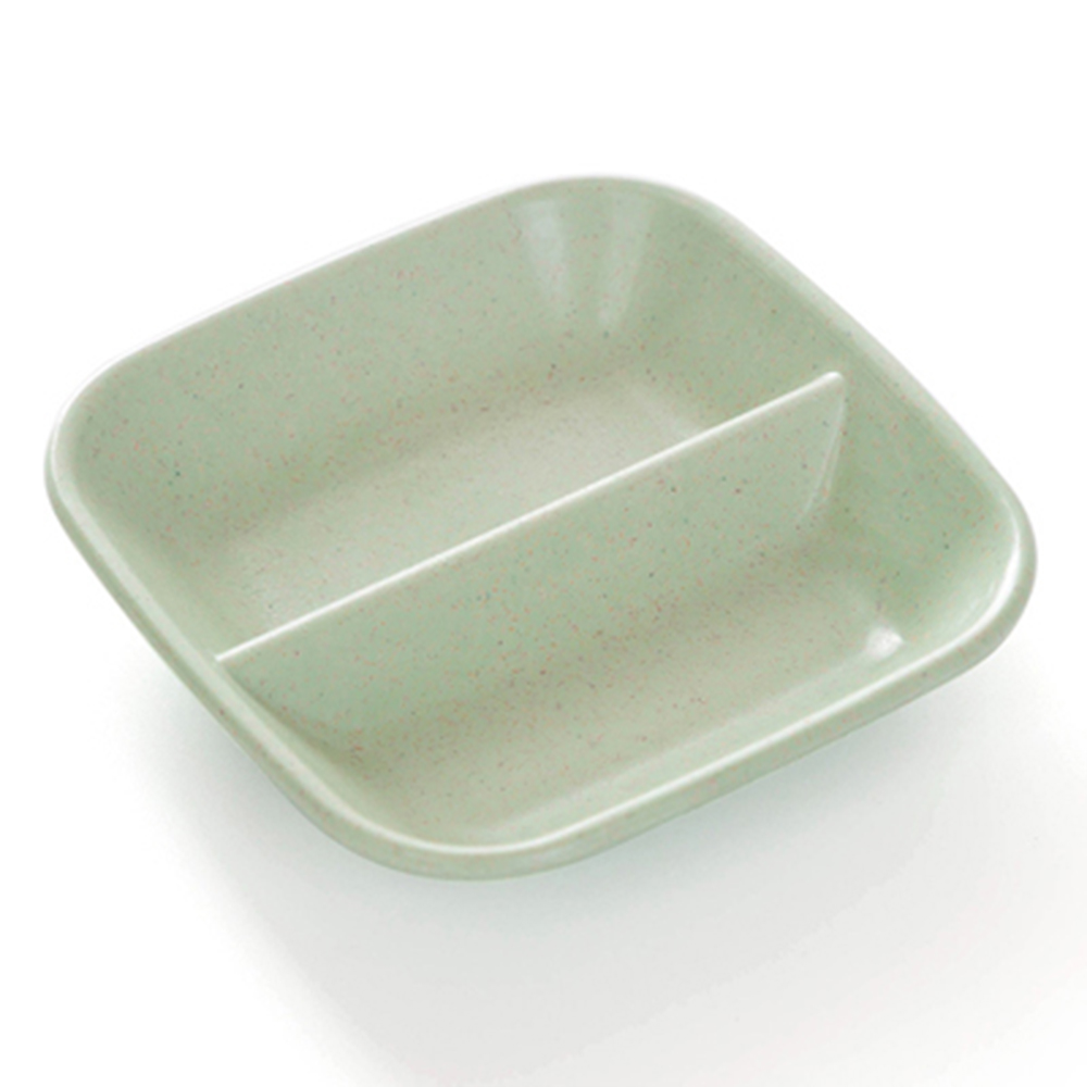 2In1 de salsa para condimentar azúcar ensalada de pasta de tomate platos Snack Bowl Dip pequeños platos plato de especias de cocina vajilla herramienta: Green
