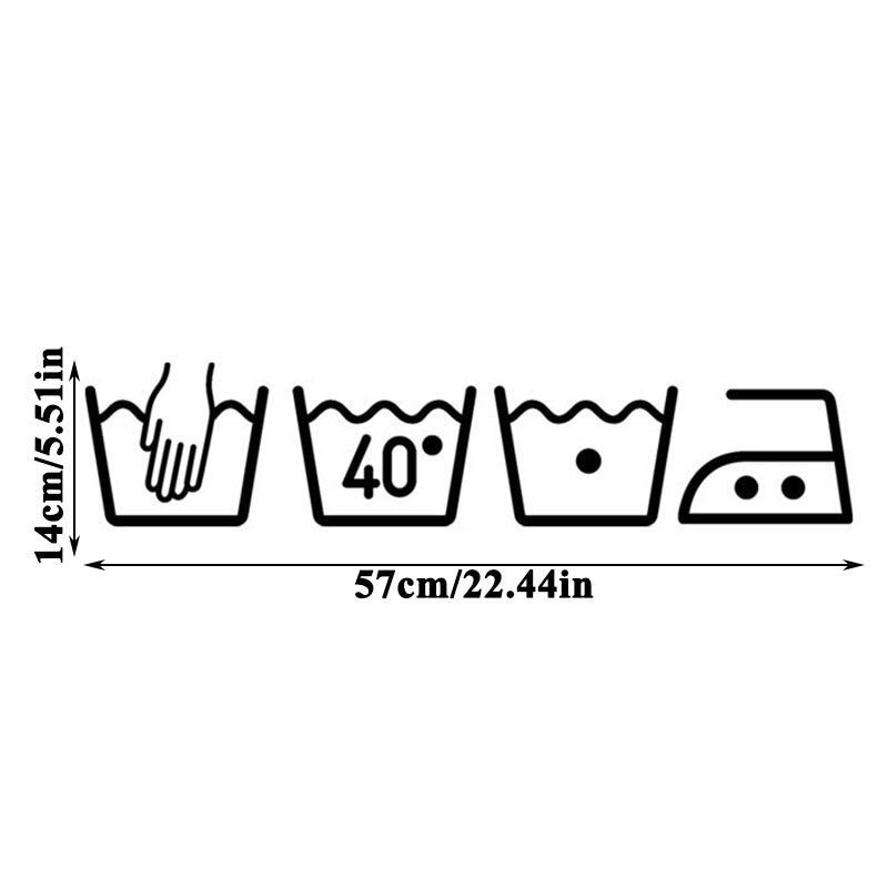 Waterproof Laundry Room Bathroom Wall Stickers Reminder Tag Wall Decals Washing Machine Furniture Stickers DIY Removable