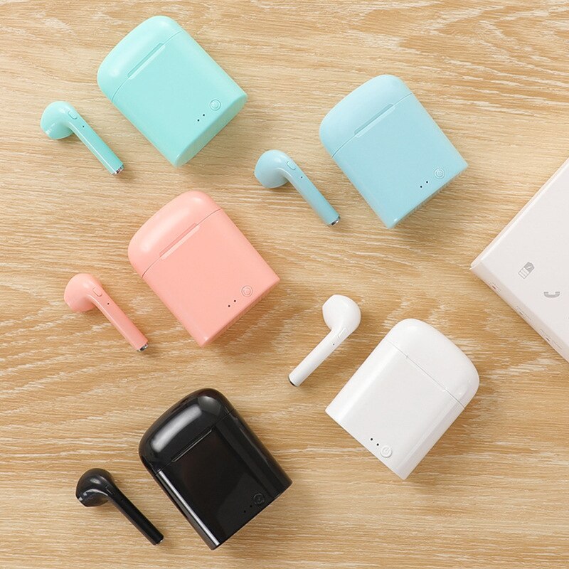 I7s Mini Portable Bluetooth Headphones Wireless Earphones With Charging Box bluetooth Earbuds upgrade Macaroon Candy colors