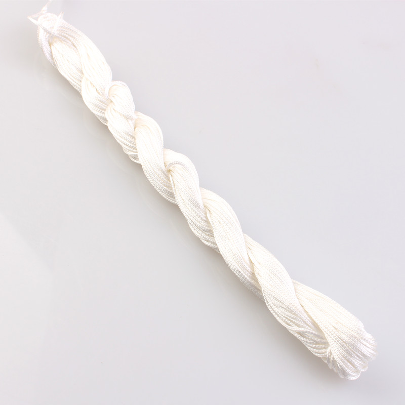 Cordón anudado chino de nailon, 23 colores, 1mm, hilo de macramé Shamballa, cordón para cuentas para fabricación de pulseras: Gris claro
