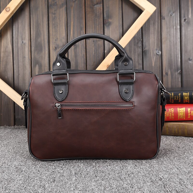 Pasta de arquivo saco bolsa para computador portátil dos homens sólido zíper retro saco pasta multifuctional grande capacidade saco escritório suppliesld055