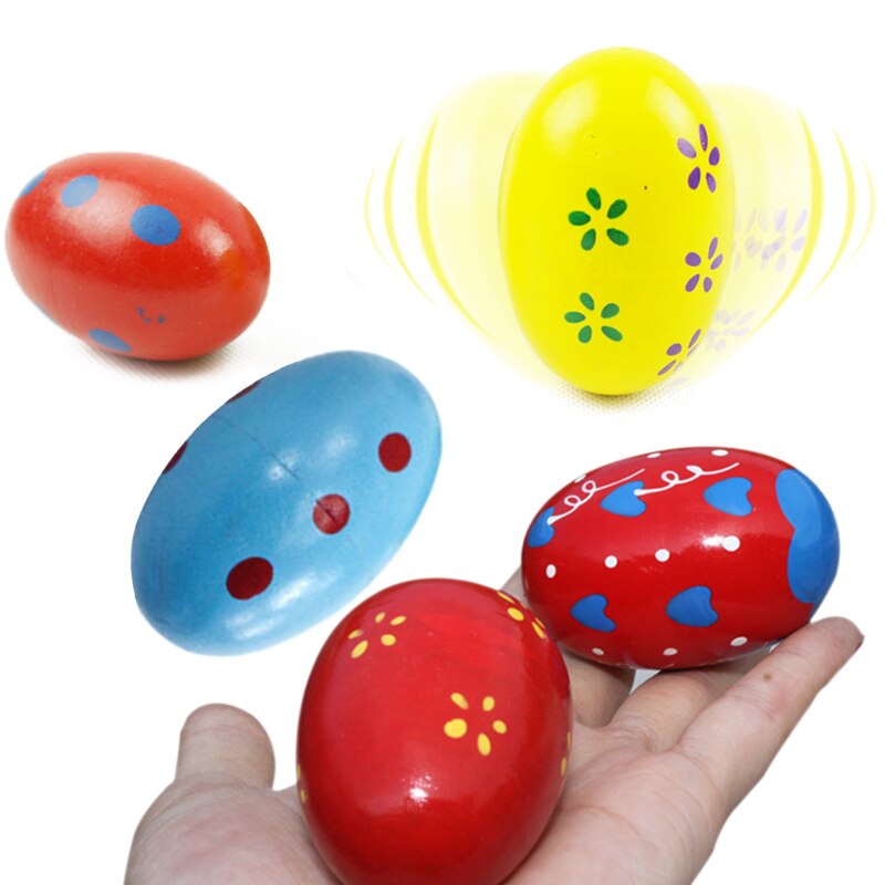 Houten Zand Ei Muzikale Instrumentale Percussie Rammelaar Speelgoed Kleur