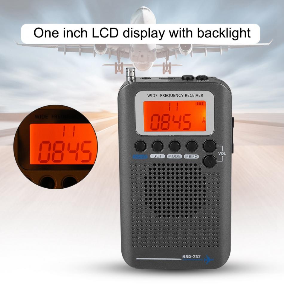 2022 Aircraft FullBand VHF Radio Portable FM AM SW Radio VHF CB 30-223MHZ 25-28MHZ Air 118-138MHZ with Dual Alarm Clock